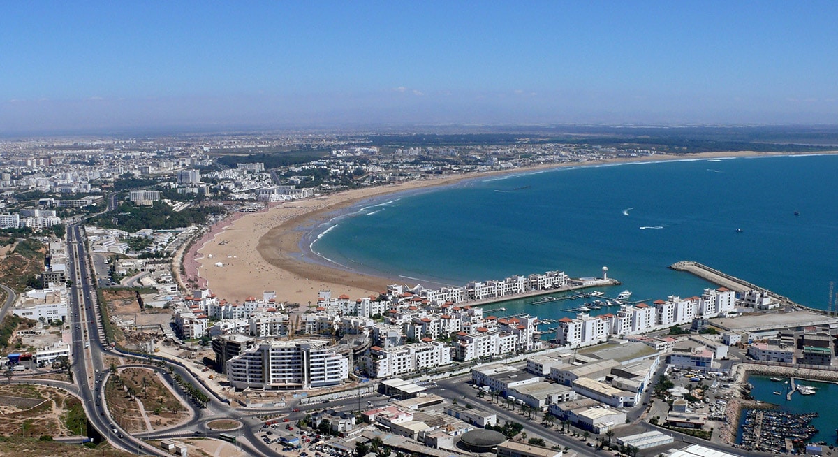 Agadir cityscape with Bandy's Cars