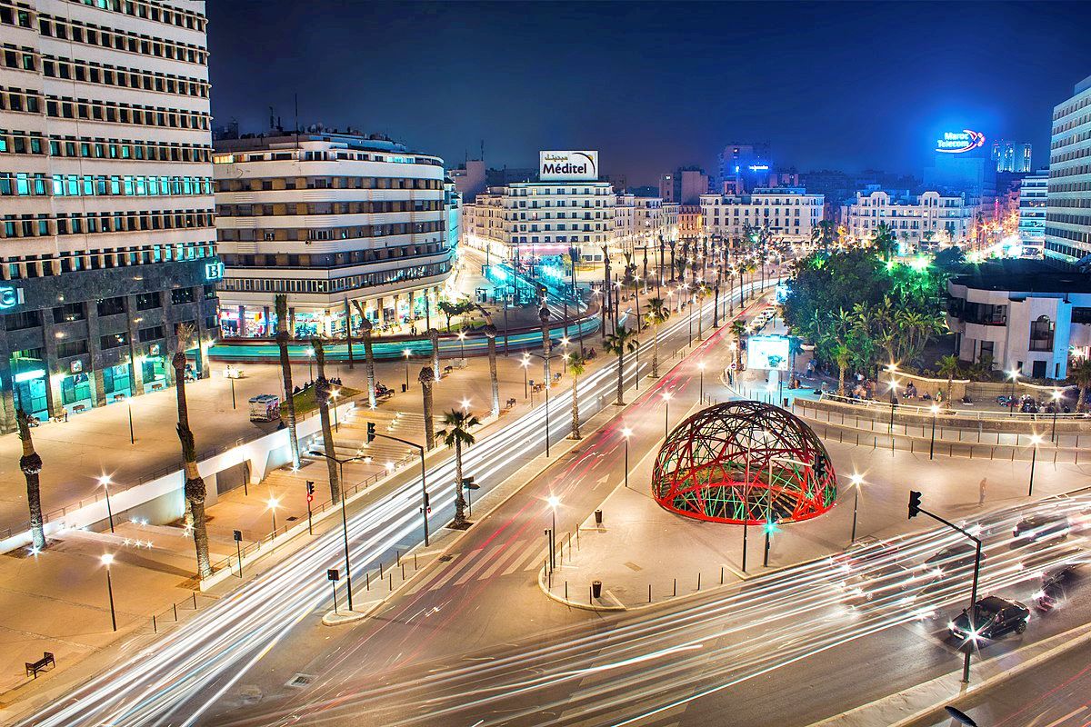 Casablanca cityscape with Bandy's Cars